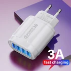 Быстрая зарядка 3 А, быстрая зарядка 3,0 для iPhone Ipad 11 12 13 4 порта 48 Вт, настенное USB-зарядное устройство с Европейскойамериканской вилкой, адаптер для Samsung Android Huawei Dual