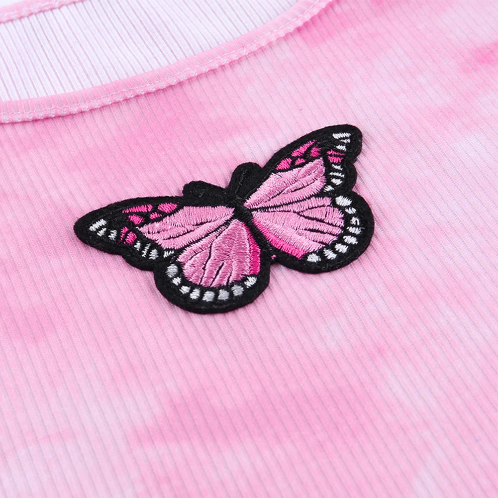 

2021 New Hot Summer Fashion Women Tie-dyed T-Shirts Top Girls Ladies Short Sleeve Embroidery T-shirt Slim Undershirt Clubwear