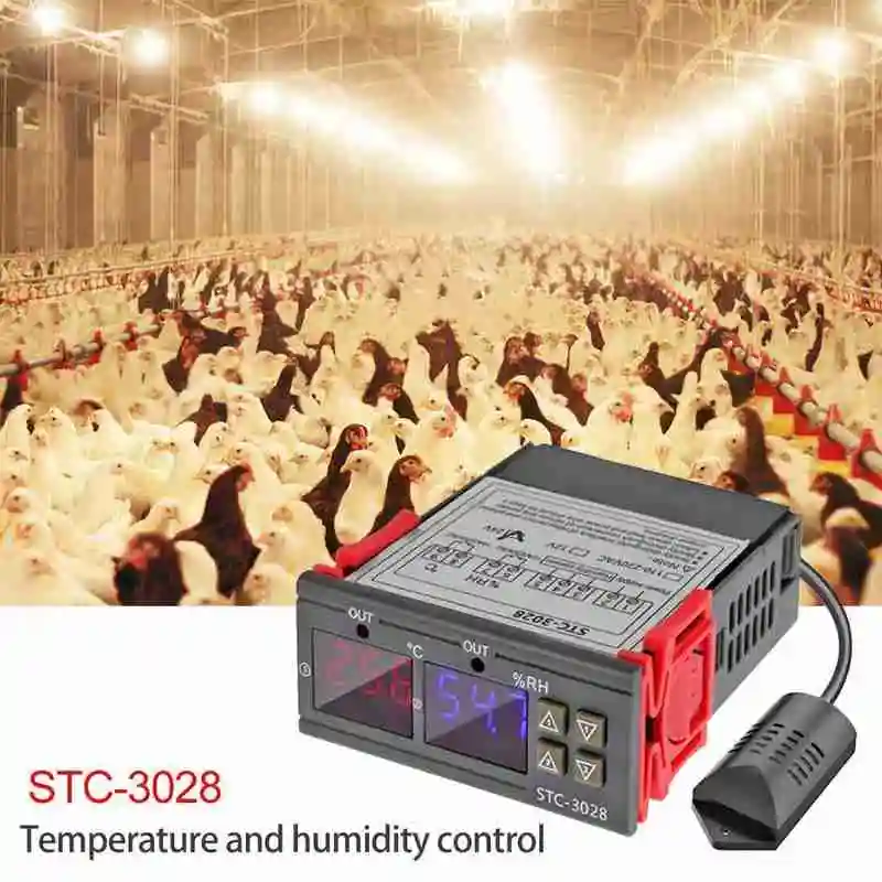 

STC-3028 Digital Temperature Humidity Controller Home Fridge Switch Humidistat Thermometer Hygrometer Thermostat Control G2K4