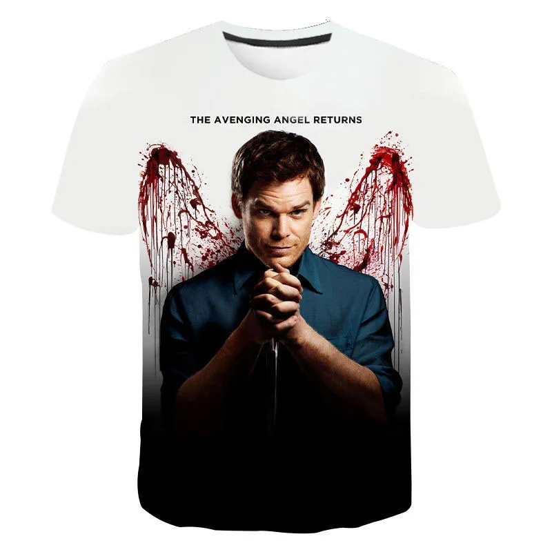 

Классическая футболка с 3d принтом Декстера из сериала ТВ, модные забавные повседневные топы Харадзюку с круглым вырезом для мужчин и женщин...