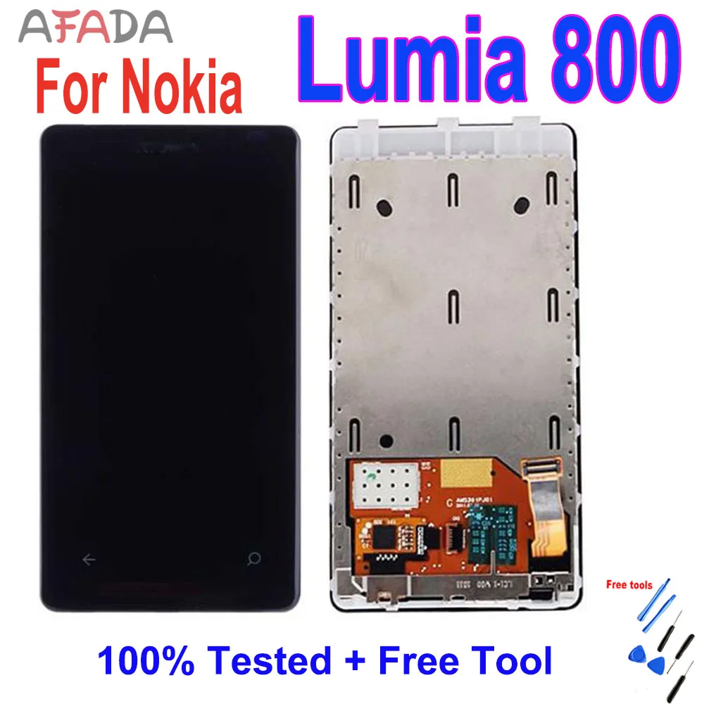 

3.7" LCD For Nokia Lumia 800 LCD Display Touch Screen Digitizer Sense Assembly Replacement No Frame