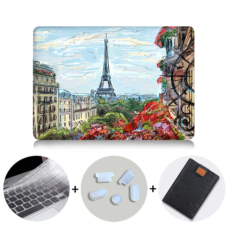 MB07 Чехол MTT с Эйфелевой башней для Macbook Air Pro retina 11 12 13 15, ручная роспись, чехол для Mac book, 13,3 дюймов, сенсорная панель, чехол для ноутбука - Цвет: MB07