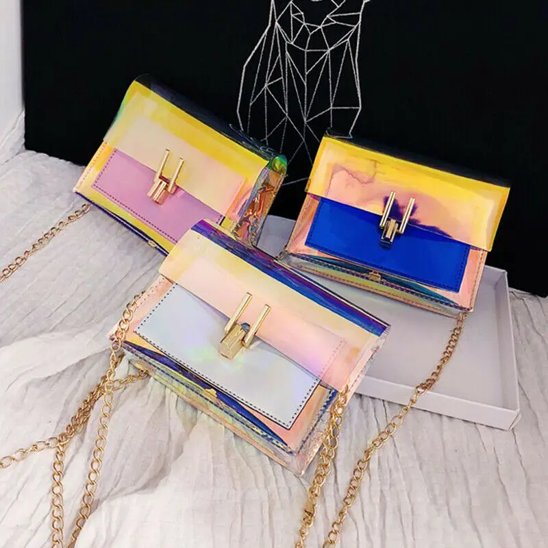 Женская сумка через плечо 2020 модная голографическая прозрачная сумка-мессенджер