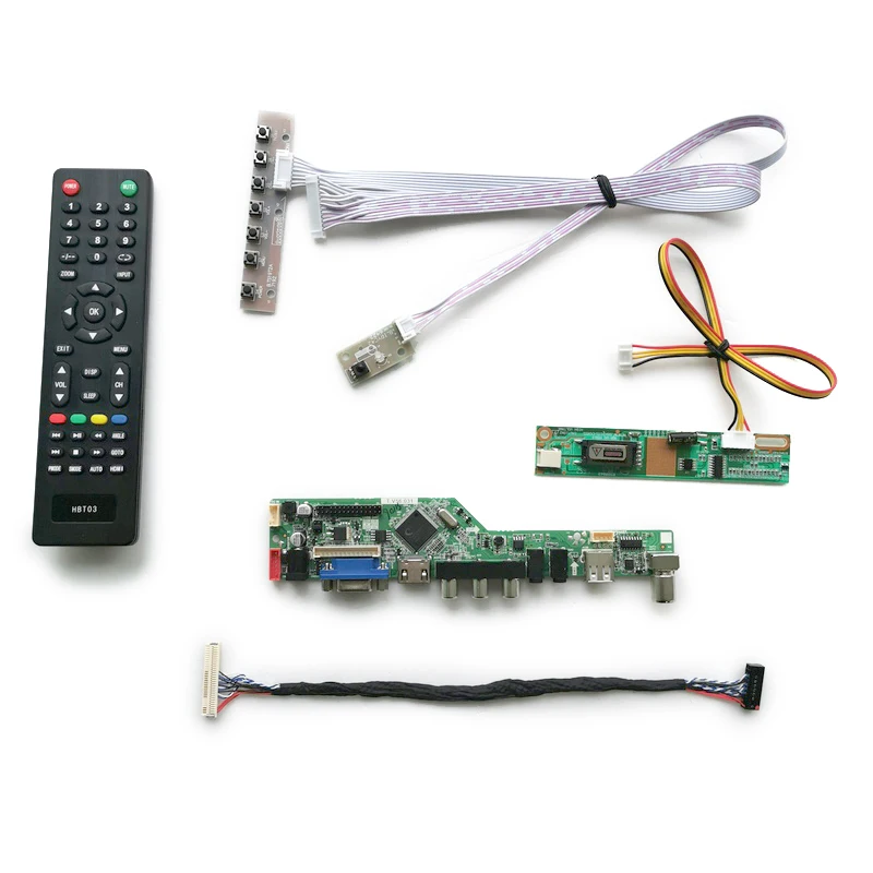 

Kit 30 Pin LVDS LCD Monitor Control Board VGA AV USB 1024*768 Fit HSD150PX14/HSD150PX15/HSD150PX16/HSD150PX17 Matrix 1CCFL