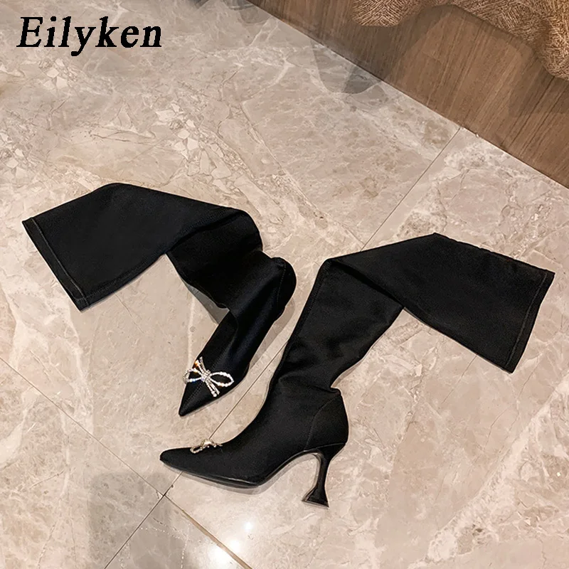 Eiyken/женские сапоги до бедра Сезон осень зима Эластичные Обтягивающие носки