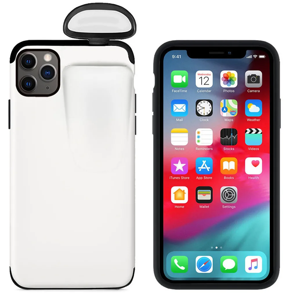 Чехол Binmer 6 5 дюйма для AirPods можно разместить подходит iPhone11 Pro Max и 2 в 1 Беспроводная