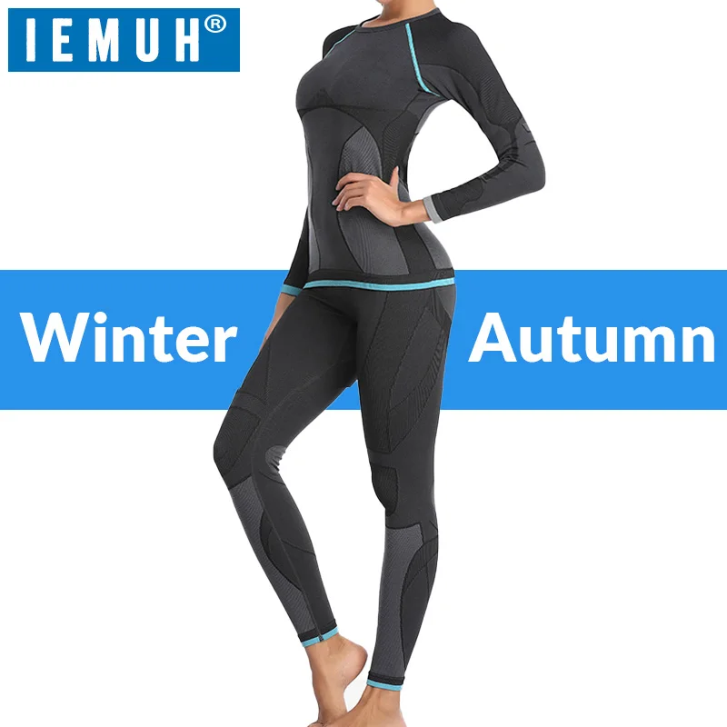 Комплект зимнего термобелья IEMUH Женские кальсоны быстросохнущее эластичное