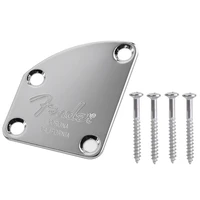 1 set metal chrome electric guitar neck joint back mounting plate with 4 screws guitar bass replacement parts