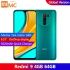 Смартфон Xiaomi Redmi 9 глобальная версия, 4 Гб + 64 ГБ, FHD + Dot Drop экран 6,53 дюйма, красный mi 9 Helio G80 восемь ядер, ии распознавание лица