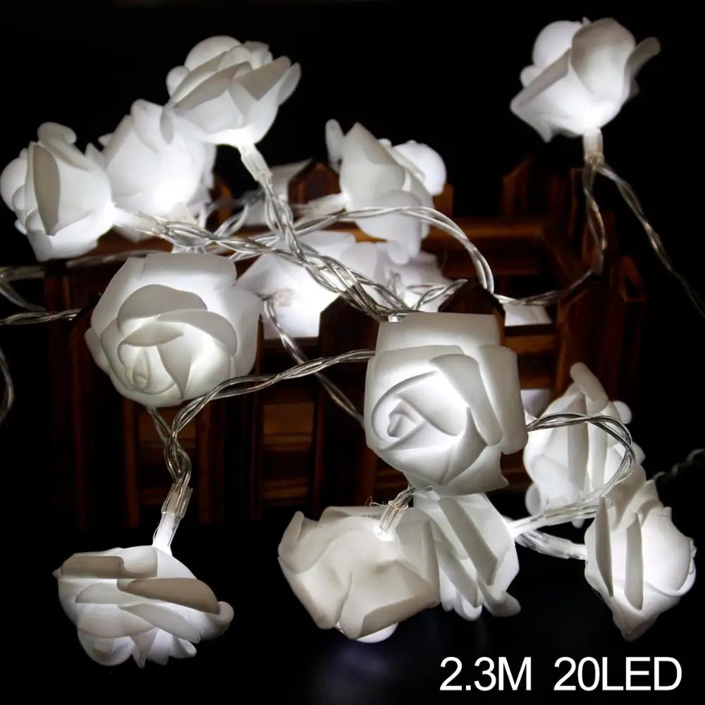 Rose led 2 Сказочный светильник FENGRISE со снежинками, Рождественское украшение для елки, Рождественский светильник, струнный орнамент с рождественской елкой, Рождественское украшение для дома - Цвет: Rose led 2