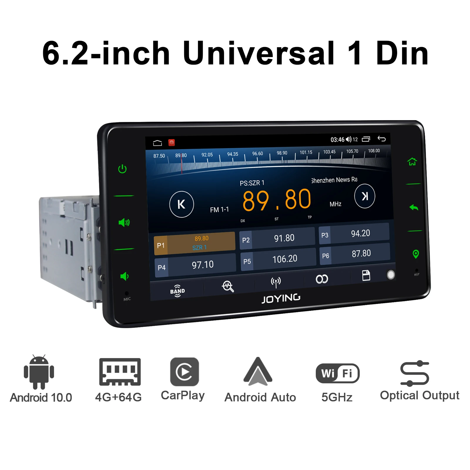 android 10 head unit car radio 6 2 inch 4gb64gb support 4gcarplayandroid autofast boot audio rds video gps navigation 5g wif free global shipping