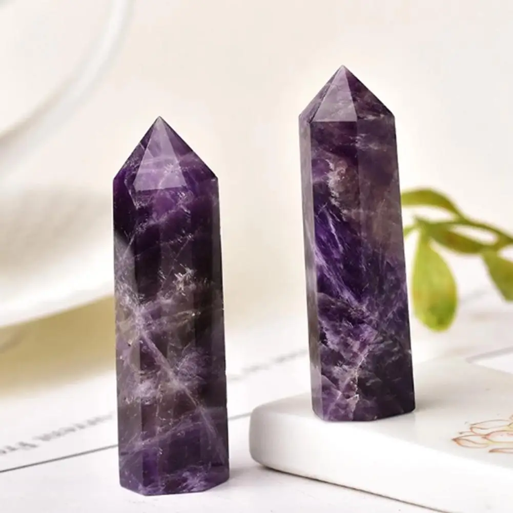 Натуральный камень Фэнтезийный аметист шестигранная призма новая фантазия