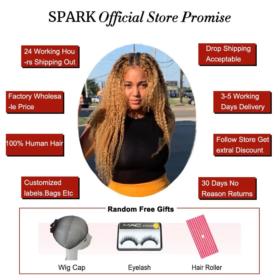 Spark эффектом деграде(переход от темного к бразильские кудрявые вьющиеся волосы 10-26 дюймов человеческие волосы 3/4 Связки 1B/30& 1B/27 Цвет с 1B/4/30& 1B/4/27 Волосы remy волос для наращивания
