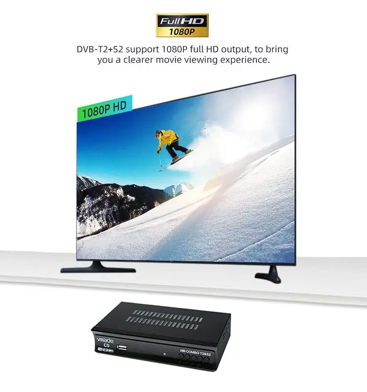 ТВ тюнер DVB S2/T2 спутниковый/наземный цифровой приемник HD Combo H.264 TV BOX для Европы