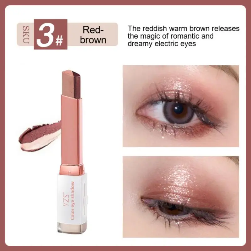 

Двухцветные блестящие тени для век, Стик, водостойкие тени для век, профессиональная косметика, инструмент для макияжа TSLM1