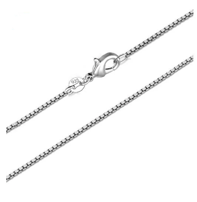 100 Genuine 925 Sterling Silver Box Chain Necklace Men Women Fine Jewelry