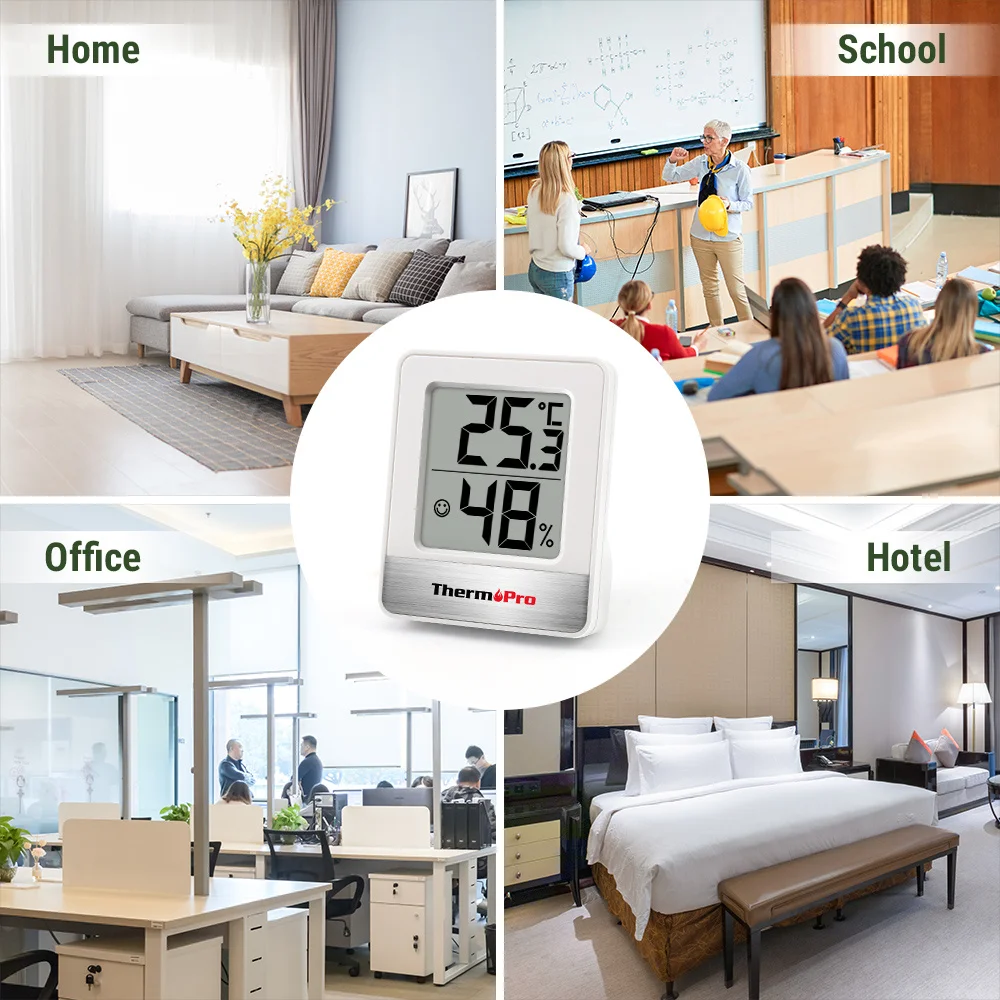 

ThermoPro TP49 Mini Hygrometer weather station Black White Digital Room Thermometer Hygrometer Temperature Humidity Monitor