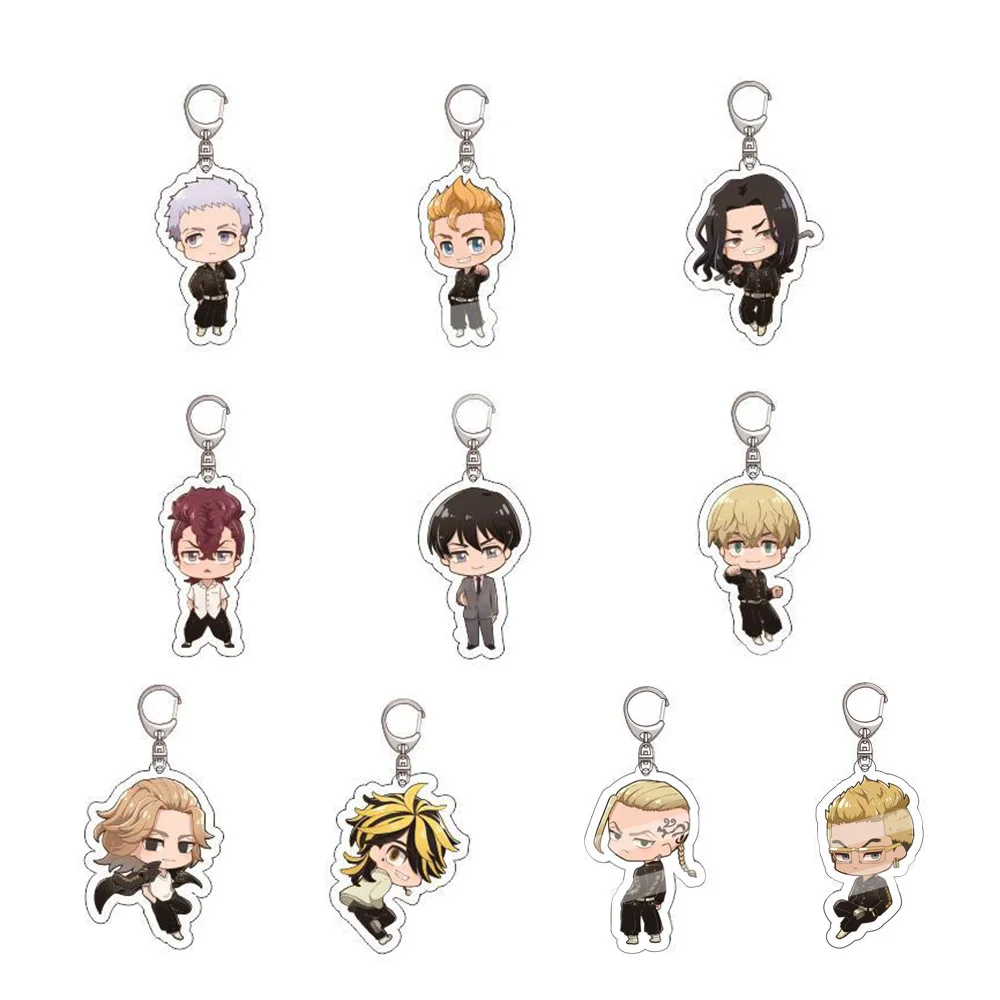 

Tokyo Revengers Anime Figure Keychain Draken Baji Keisuke Acrylic Anime Pendant Accessories Action Toy Figure Toys for Children