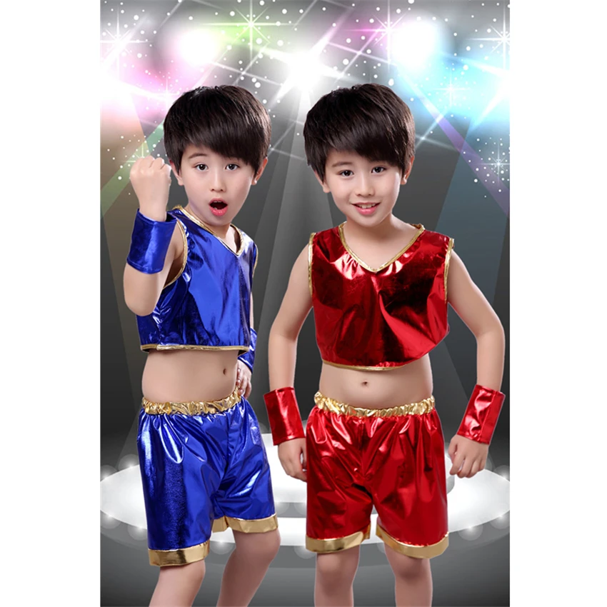 Детские танцевальные костюмы в стиле хип хоп блестящая золотая одежда для