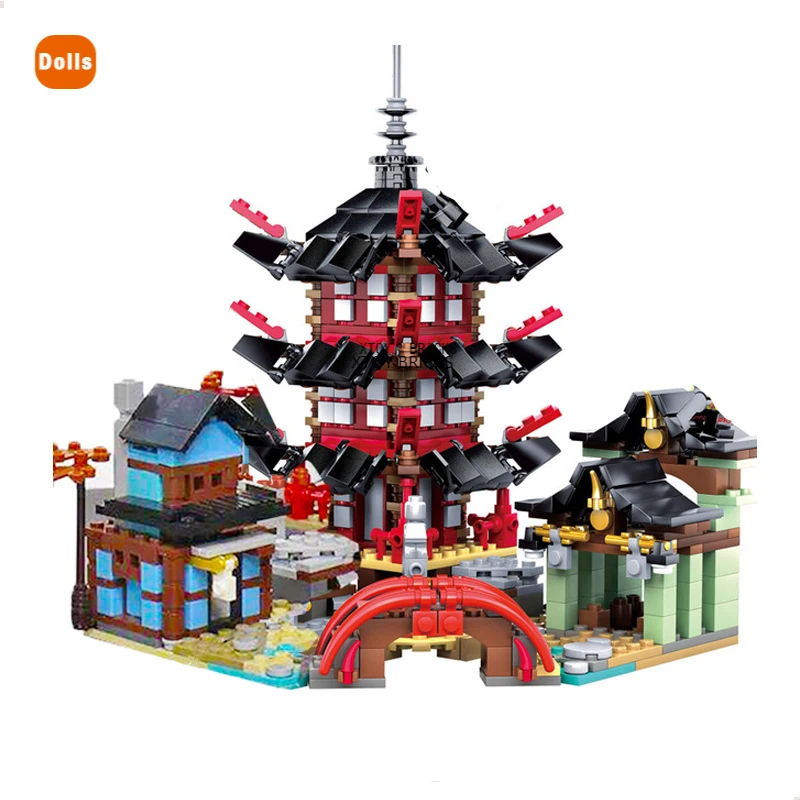 

737pcs Temple Model DIY Building Blocks Sets with Figures GiftsToys for Children