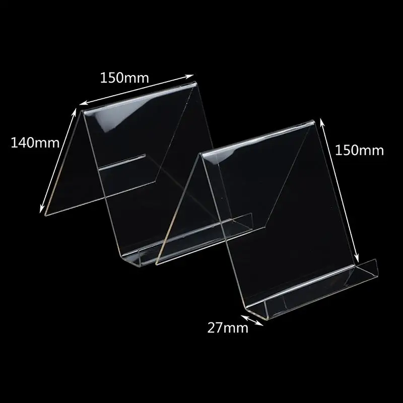 

1Pcs Clear Acrylic Bookends L-shaped Desk Organizer Desktop Book Holder School Stationery Office Accessories