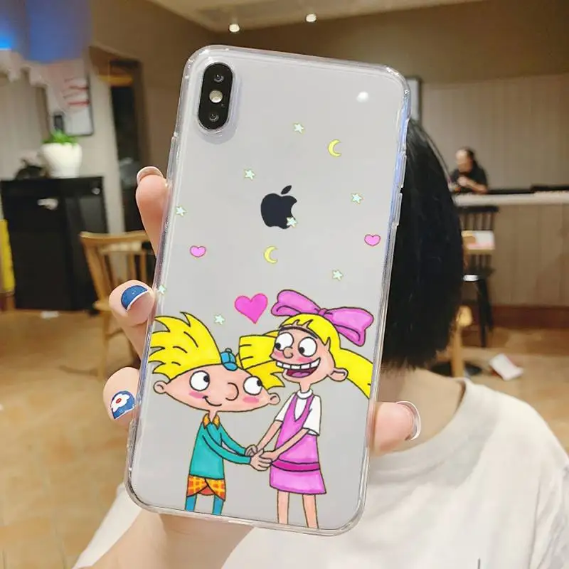 

Hey Arnold Helga cute funny cartoon Phone Case Transparent soft For iphone 5 5s 5c se 6 6s 7 8 11 12 plus mini x xs xr pro max