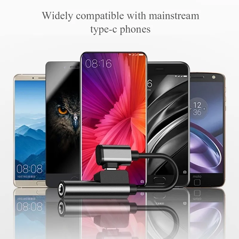 2 в 1 переходник Type C Tupe c 3 5 мм Aux сплиттер для Huawei Mate 30 P30 Pro Oneplus аудио конвертер