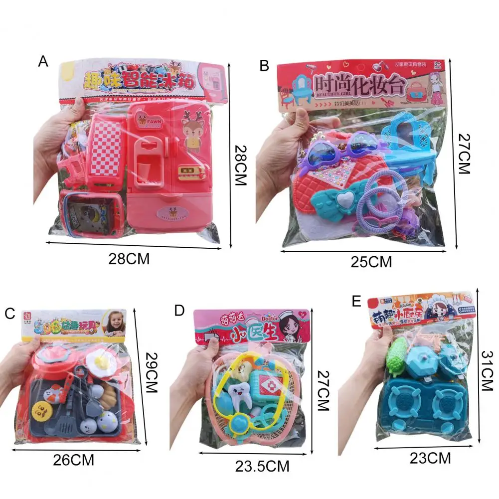 

1 Set Play House Bag Toy Simulation Interactive Play Colorful Pretend Play Medical Jewelry Fruit Vegetable Toy for Kids