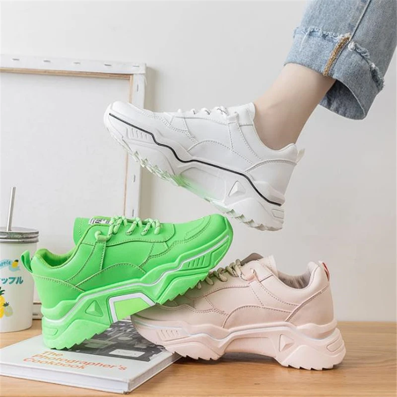 Новинка 2019 года Дизайнерские кроссовки женская повседневная обувь на платформе