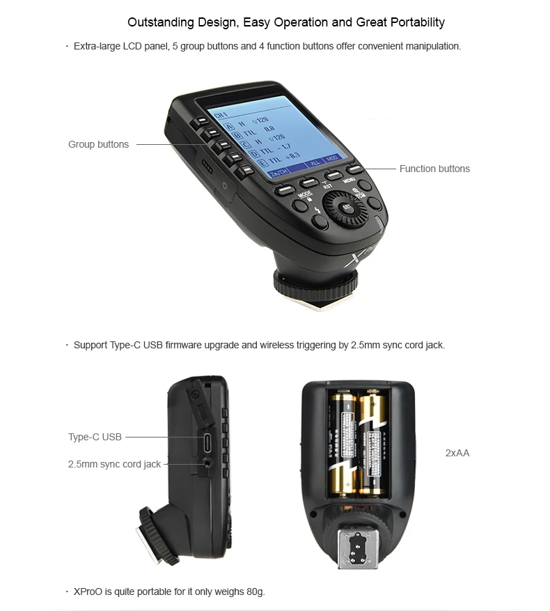 Godox Xpro-C/N/O/S/F/P 2,4G ttl вспышка беспроводной передатчик Триггер X система HSS 1/8000s для Canon Nikon sony Olympus Fuji