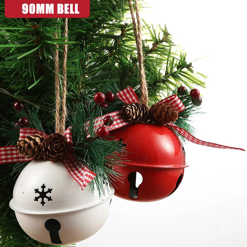 

Украшение для рождественской елки, колокольчик, подвесные украшения, металлический колокольчик, Рождественский Декор для дома, 2021, 9 см