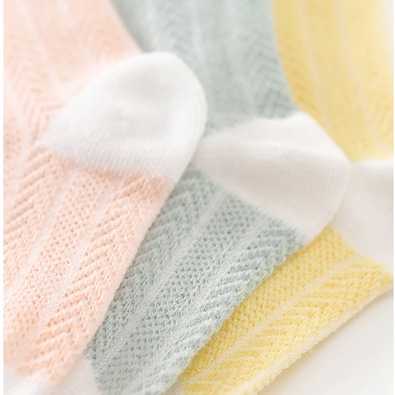 

3Pair/Lot Mesh Breathable Kids Socks Cotton Sweet Newborn Baby Boy Girl Socks Cotton Summer Infant Baby Knee High Socks