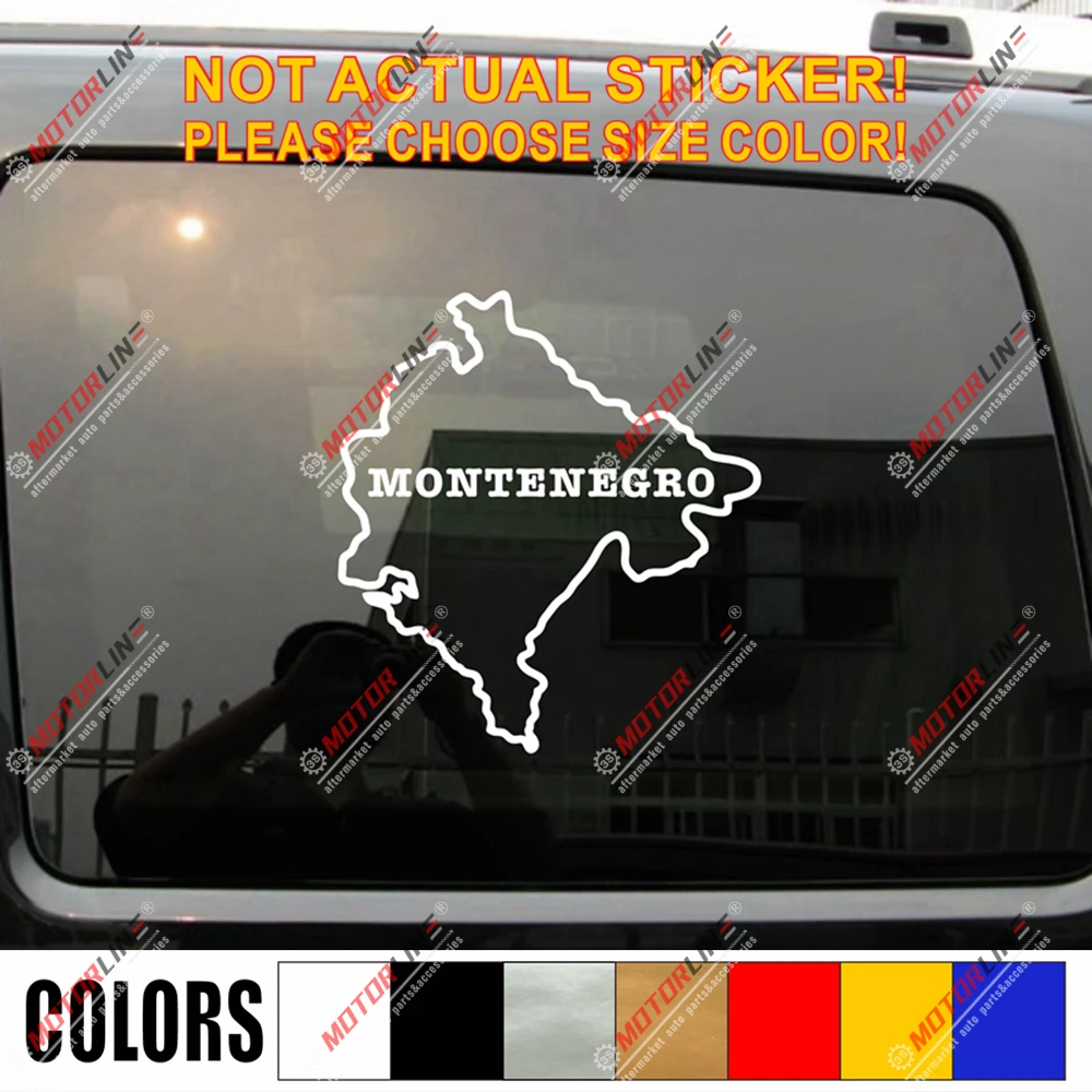 Montenegro Pride Map контур наклейка силуэт автомобиля виниловая высечка без bkgrd |