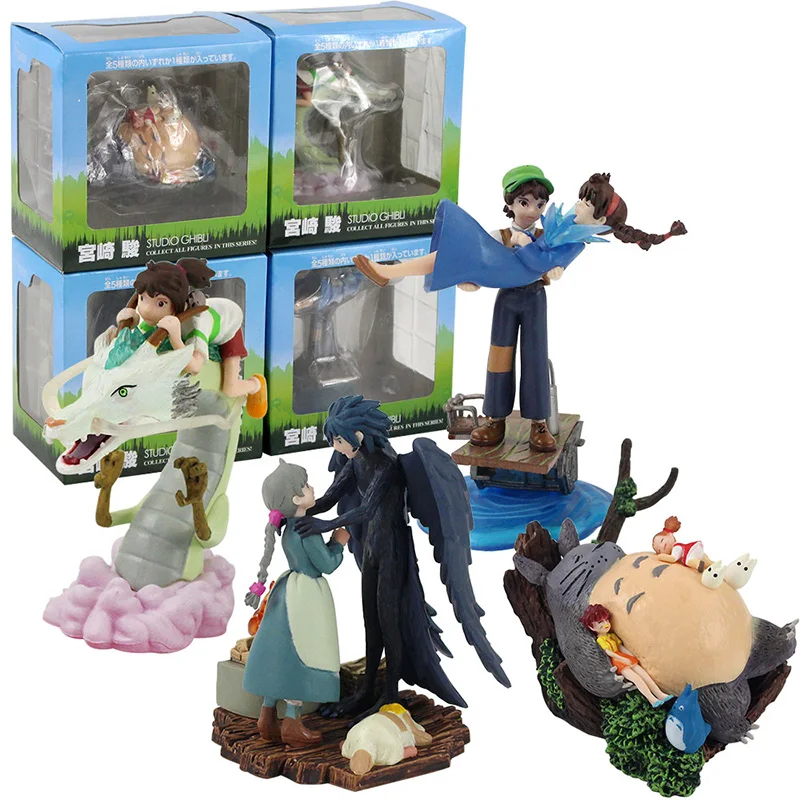 

9-13CM Totoro Spirited Away The Castle in the Sky MIYAZAKI HAYAO Howl's Moving Castle Kiki's Figure For Kids