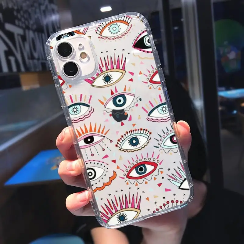 

Evil eyes Phone Case Transparent for Clear iPhone 11 12 mini pro 8 7 6 6S XS MAX Plus X 5S SE 2020 XR