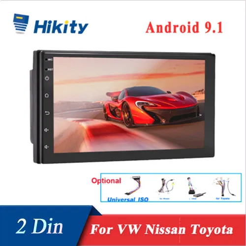 Универсальный Автомобильный мультимедийный плеер Hikity Android 9 1 2din радио GPS