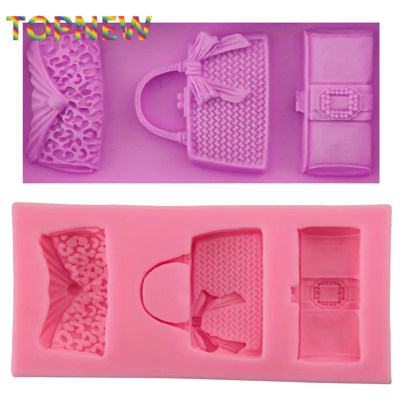 

1x3 шт. различные модные сумки в форме помадки, формы для шоколада, силиконовые формы, инструменты для украшения торта из помадки C3067