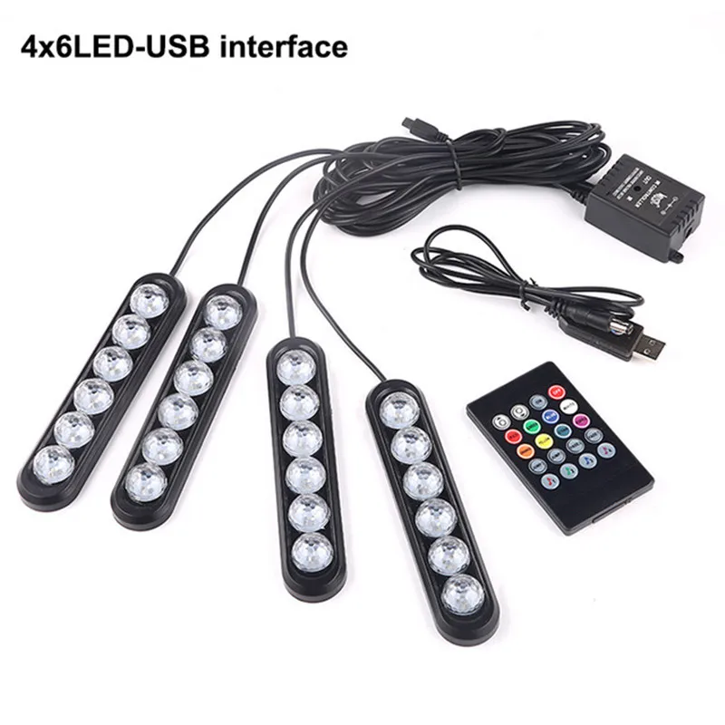 Автомобильный светодиодный напольный светильник для ног сигарет адаптер