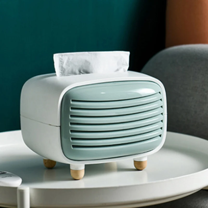 

Cute Mini Radio Shape Tissue Holder Storage Box Container Home Office Restaurant Desktop Decor Napkin Holder Box