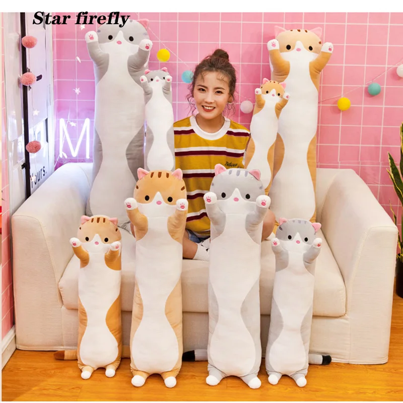 Новинка, креативный подарок, Kawaii, длинная кошка, кукла, спящий компаньон, мягкие животные, игрушки для детей, милые плюшевые игрушки, подарки на день рождения