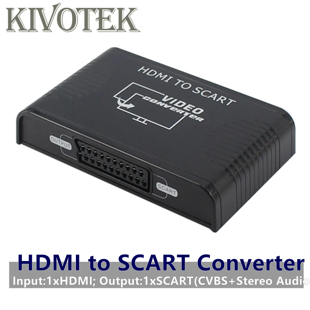 Преобразователь HDMI в Scart адаптер Full HD1080P композитное видео + стерео аудио