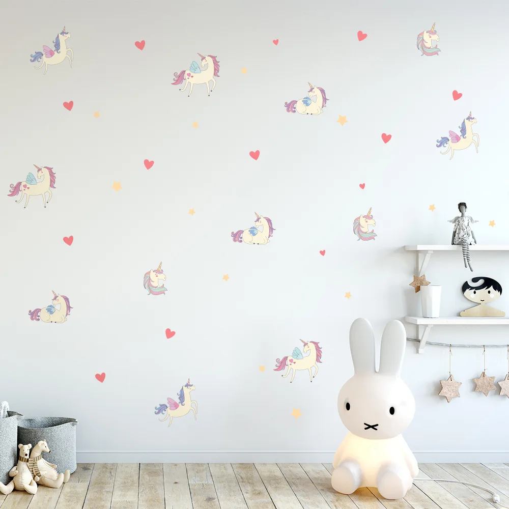 Funlife милые наклейки на стену в виде единорога для детей декор спальни подарок
