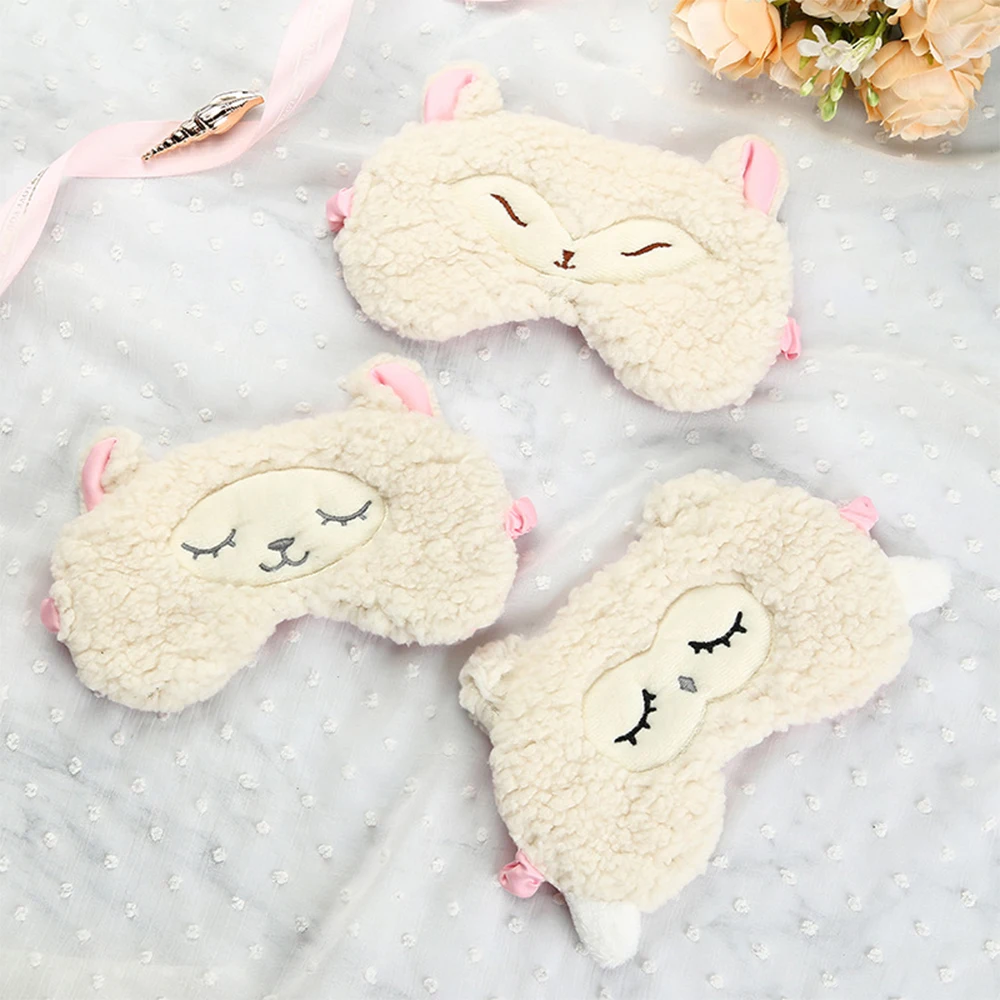 

Plush Sleeping Sheep Mask Eye Blindfold Sort Bandage Cover White Cute Cloud Sleep Dream Night Mask For Relax Health Women Men