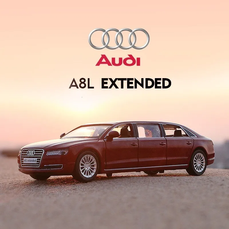 1:32 Масштаб Audi A8L литая под давлением модель автомобиля металлическая игрушка A8 автомобиль со звуком и светильник Детский развивающий подарок на день рождения игрушка