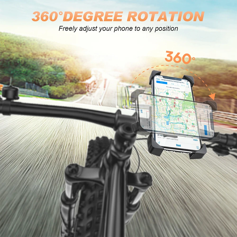 360 Degree Bike Phone Holder Motorcycle Bicycle Phone Holder Handlebar Stand Mount Bracket Mount Phone Holder For iPhone Samsung smartphone stand