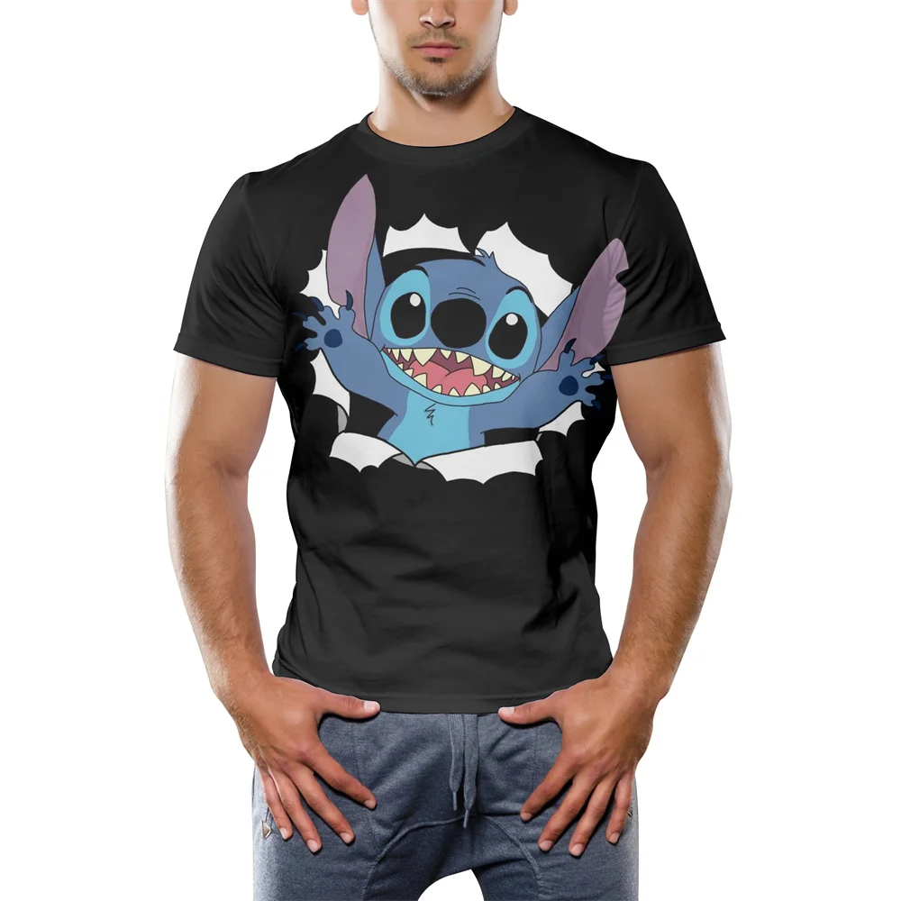 Лето 2021 детские футболки детская футболка с 3D принтом ститча Милая коротким