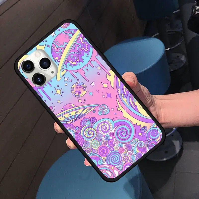 

Hippy Hippie Psychedelic Art Phone Case For iphone 7 8 12 11 XR XS pro Max Mini plus Soft silicone cover shell funda