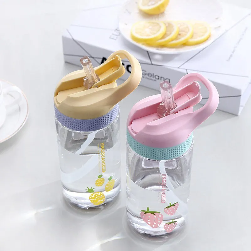 

650 ML Water Bottle With Straw School Kids Bottle Cup Gift Students Drink Water
