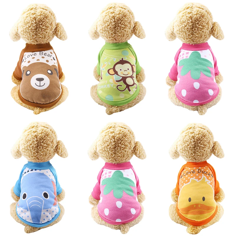 Зимняя одежда для собак толстовки с капюшоном мультяшная Одежда пальто
