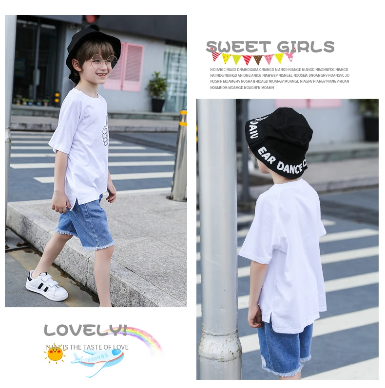 Summer New Arrival Boys Clothes Set Cotton Short Sleeve T-Shirt Jeans 2-piece Suit Children's Clothing Thumb |
